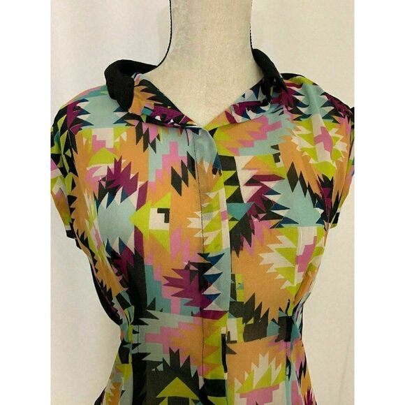 w118 by walter baker Womens Pink Black White Short Sleeve Top Xs - Picture 2 of 8